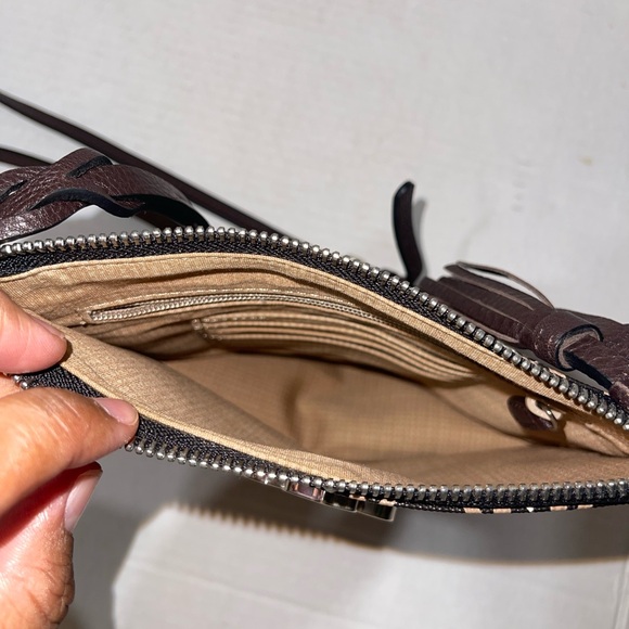 Brighton Coated Canvas Renata Handbag Toledo Brown/Cream Shoulder Bag Square - Picture 3 of 5